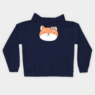 Flower Shiba Face Kids Hoodie